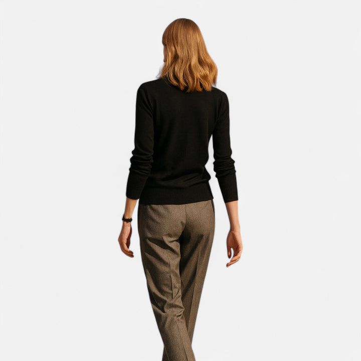 Joneex | Women’s Merino Wool Sweater – Timeless O-Neck Elegance