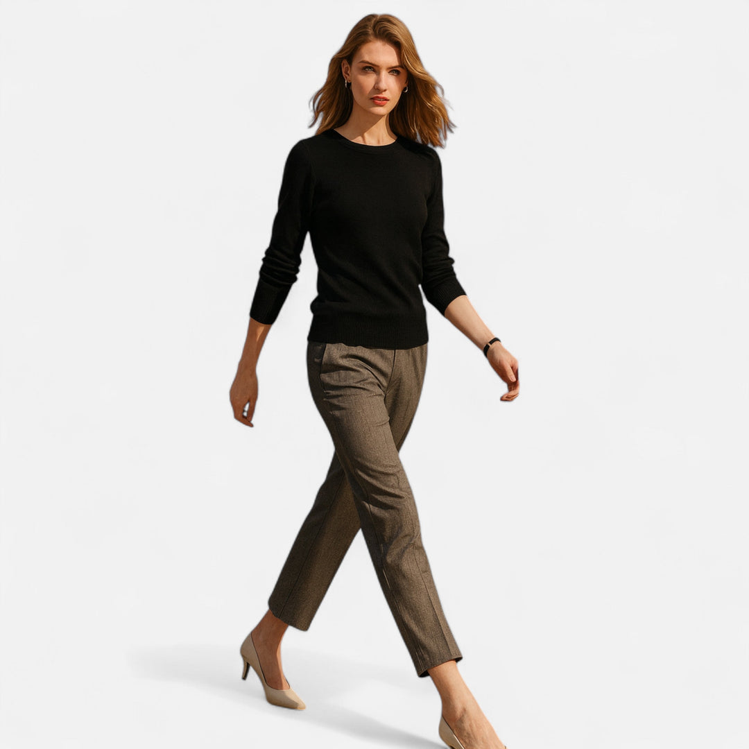 Joneex | Women’s Merino Wool Sweater – Timeless O-Neck Elegance