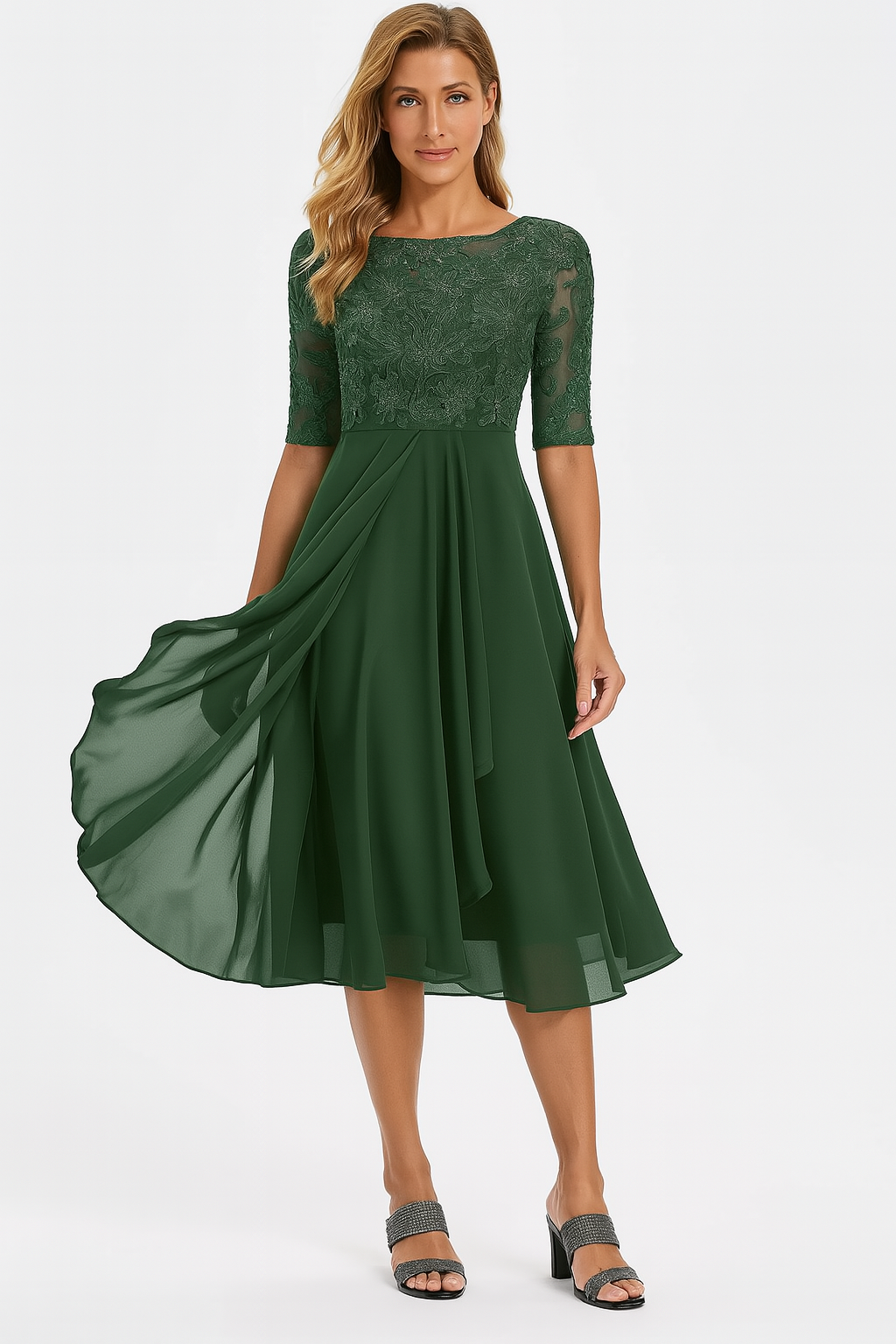 Annabelle | Women A Line Lace Midi Dress