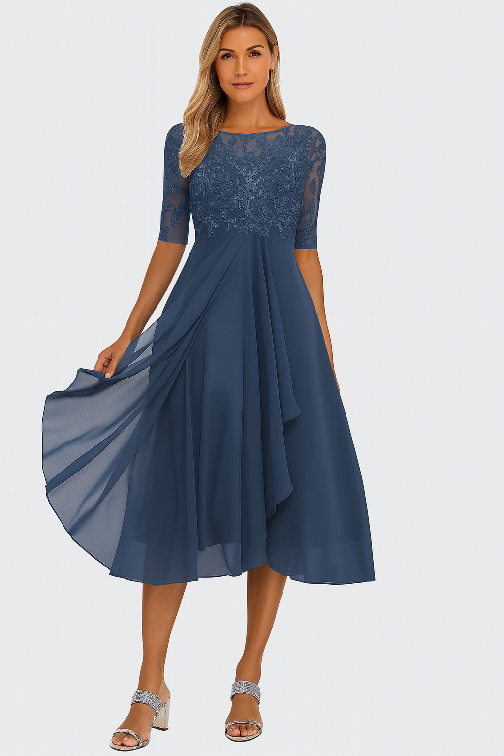 Annabelle | Women A Line Lace Midi Dress