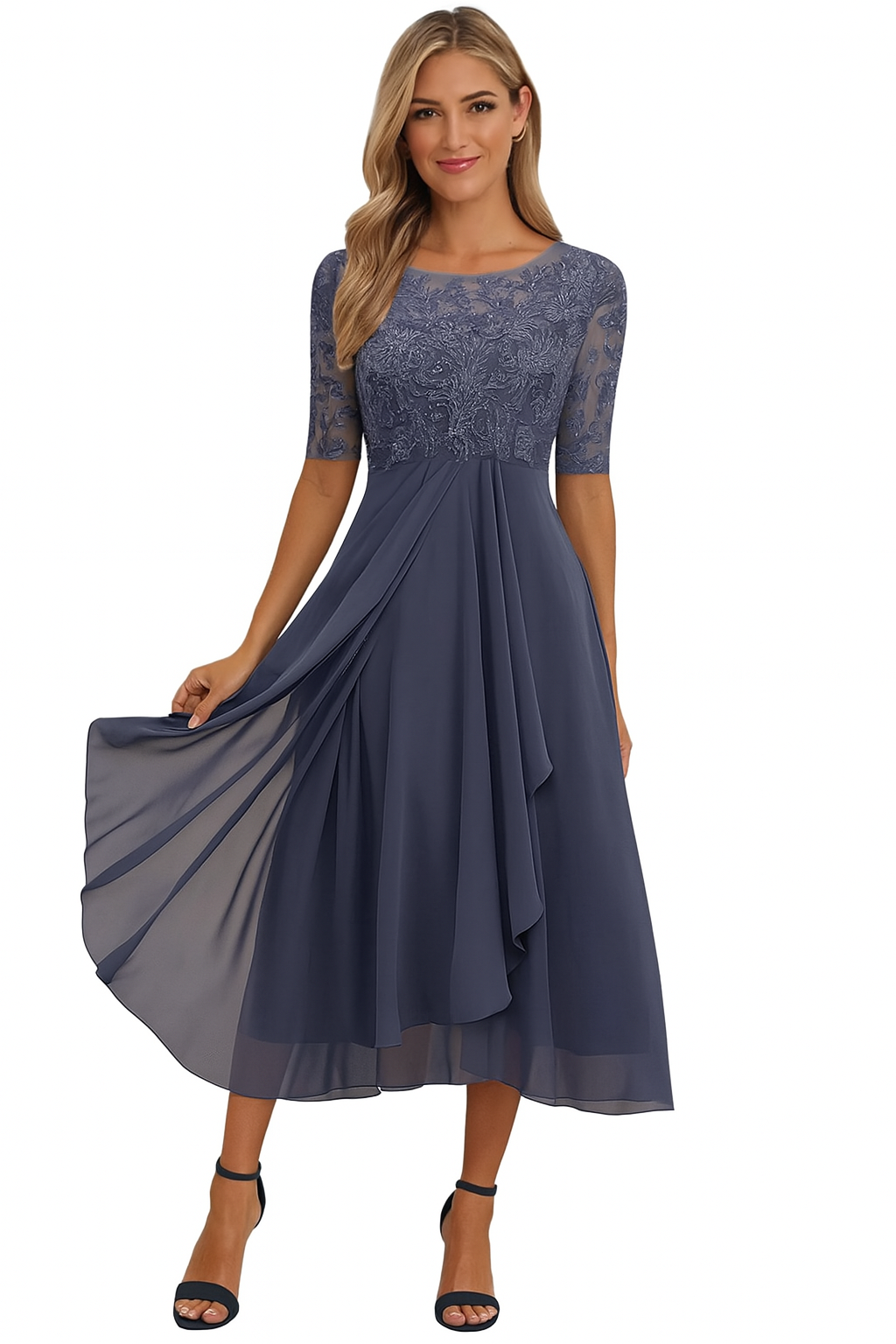 Annabelle | Women A Line Lace Midi Dress