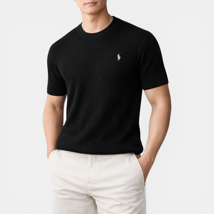 RL™ Men’s Ribbed Knit T Shirt Slim Fit Lightweight Summer Tee