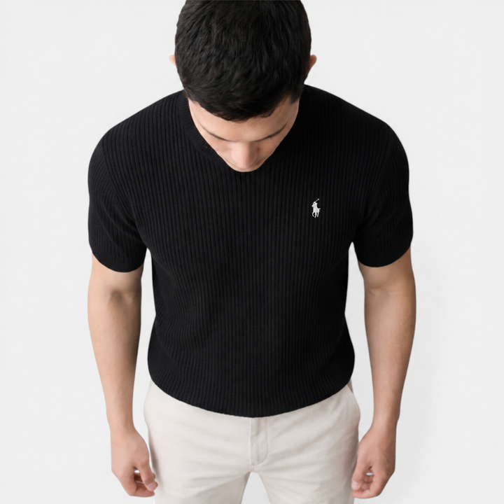 RL™ Men’s Ribbed Knit T Shirt Slim Fit Lightweight Summer Tee
