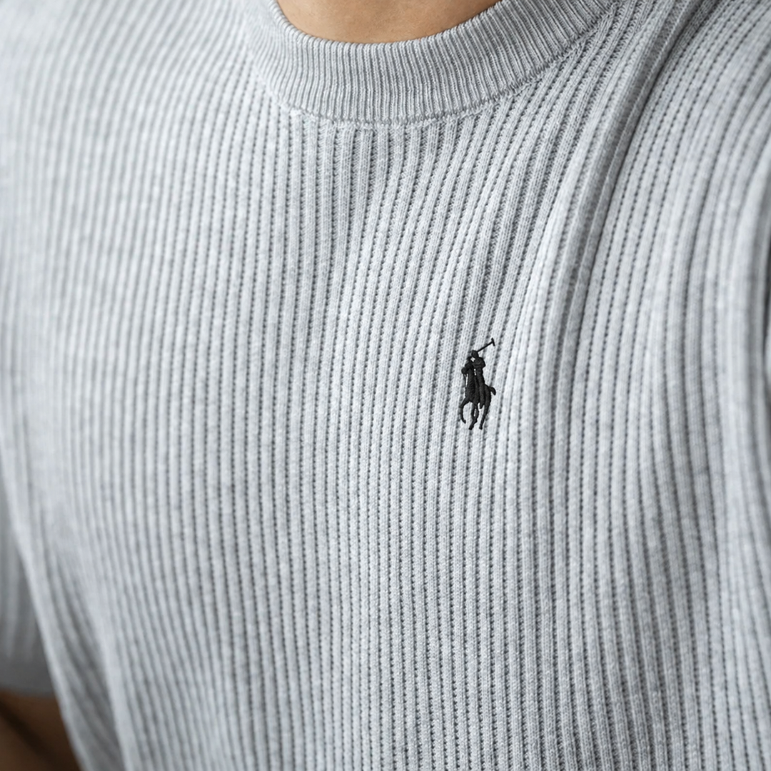 RL™ Men’s Ribbed Knit T Shirt Slim Fit Lightweight Summer Tee
