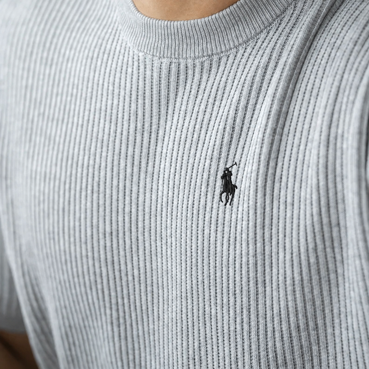 RL™ Men’s Ribbed Knit T Shirt Slim Fit Lightweight Summer Tee