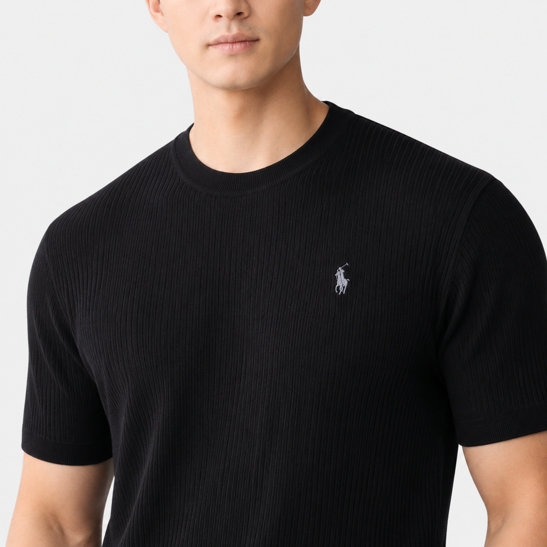 RL™ Men’s Ribbed Knit T Shirt Slim Fit Lightweight Summer Tee