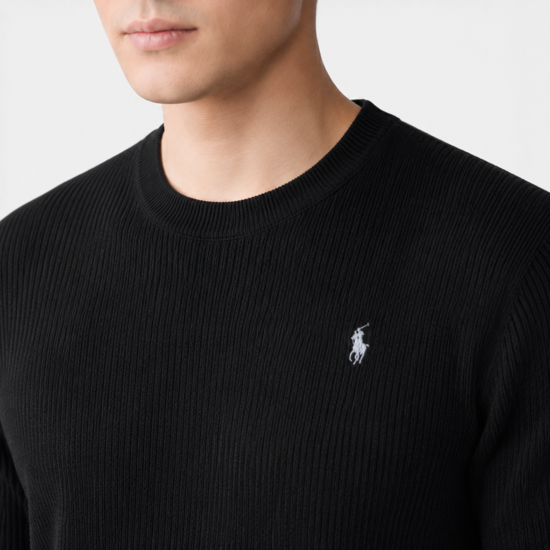 RL™ Men’s Ribbed Knit T Shirt Slim Fit Lightweight Summer Tee