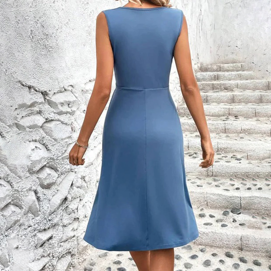 Heather | Women's Summer Dress with Wrap Neckline | Sleeveless