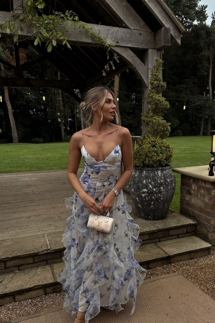 Caroline | Women Summer Floral Cut-Out Maxi Dress