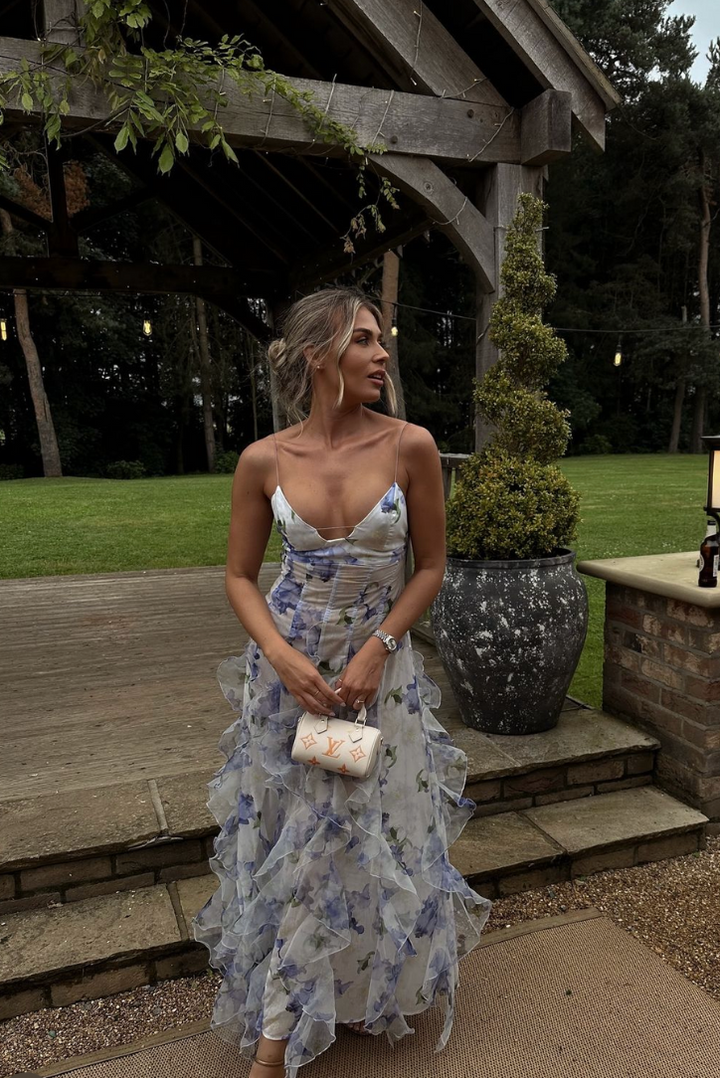 Caroline | Women Summer Floral Cut-Out Maxi Dress