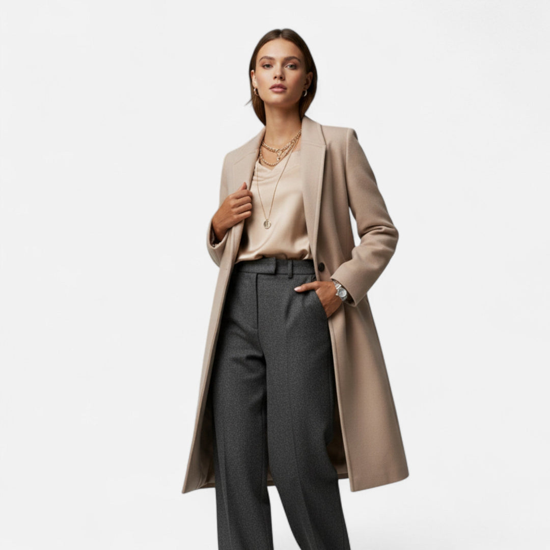 Joneex | Women’s Winter Overcoat – Lapel Collar Elegance