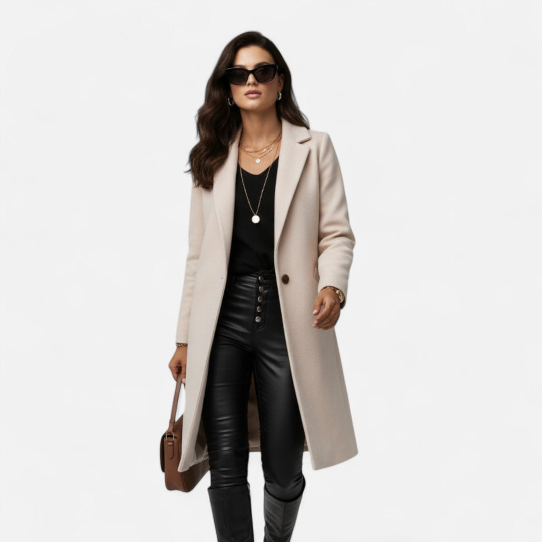 Joneex | Women’s Winter Overcoat – Lapel Collar Elegance