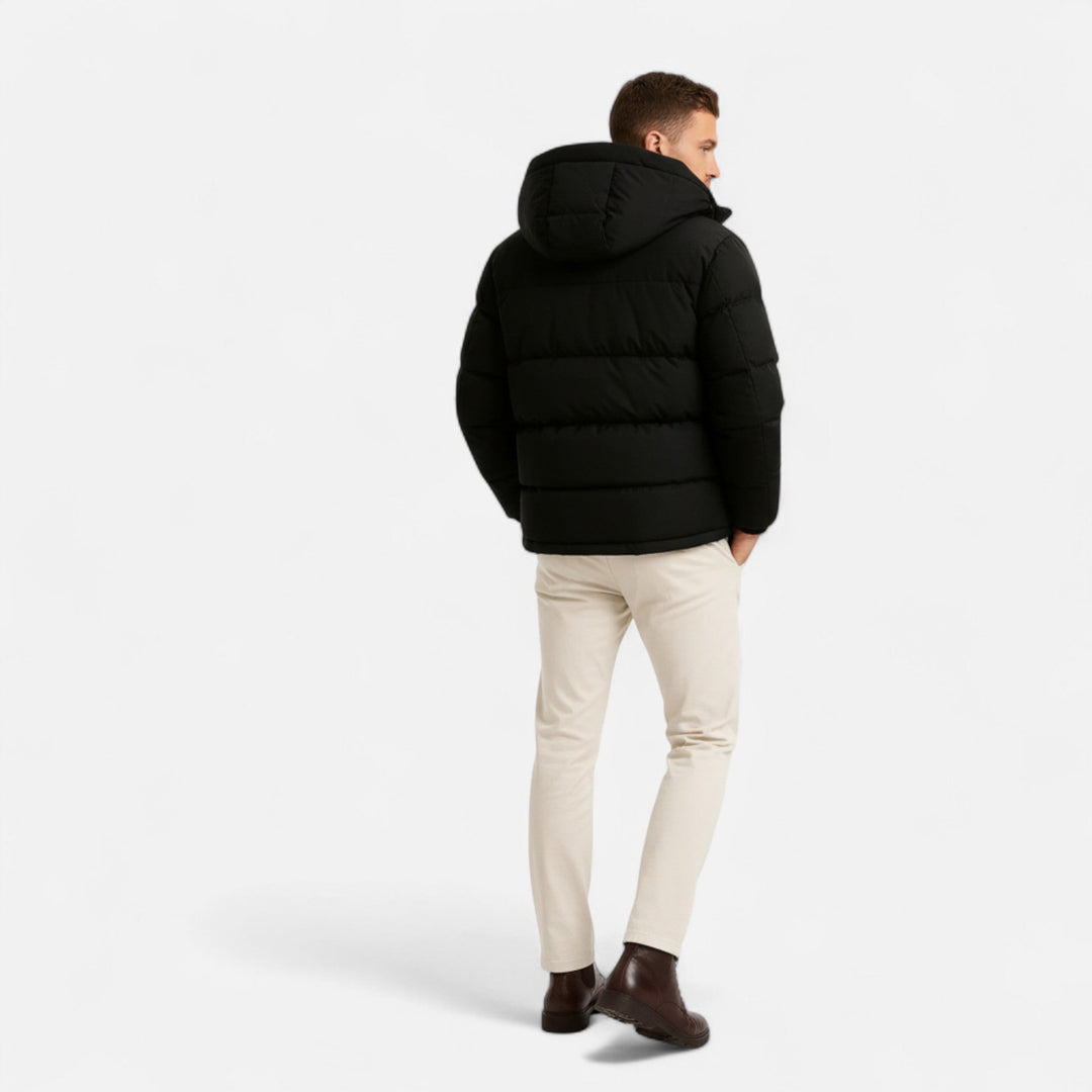 Joneex | Men’s Puffer Jacket – Lightweight Hooded Insulated Elegance