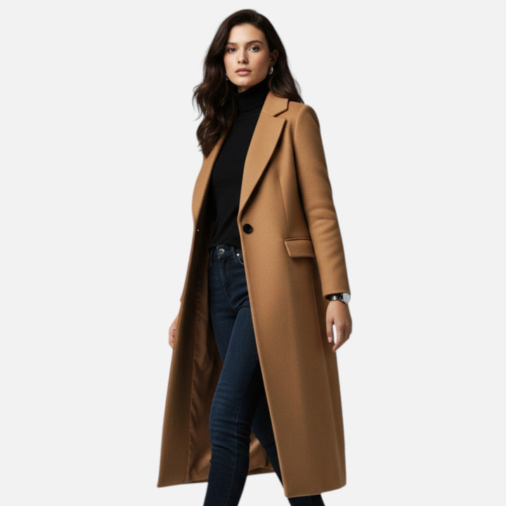 Joneex | Women’s Winter Overcoat – Lapel Collar Elegance