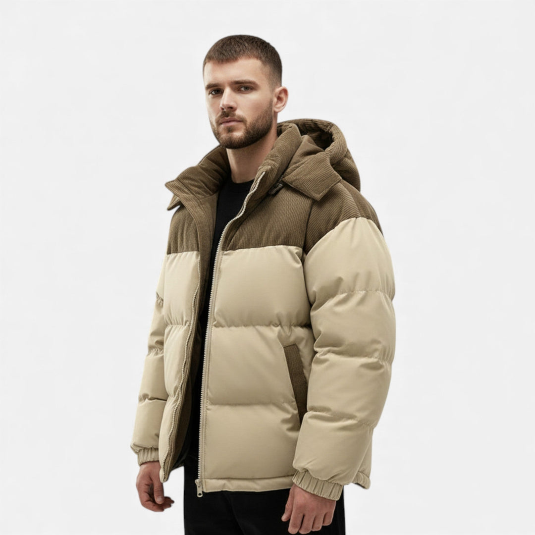 Joneex | Men’s Fleece-Lined Winter Jacket with Removable Hood