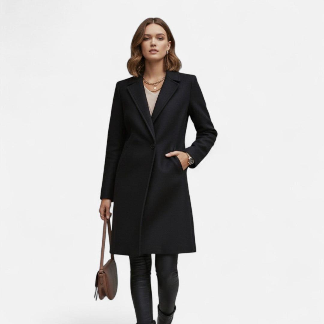 Joneex | Women’s Winter Overcoat – Lapel Collar Elegance