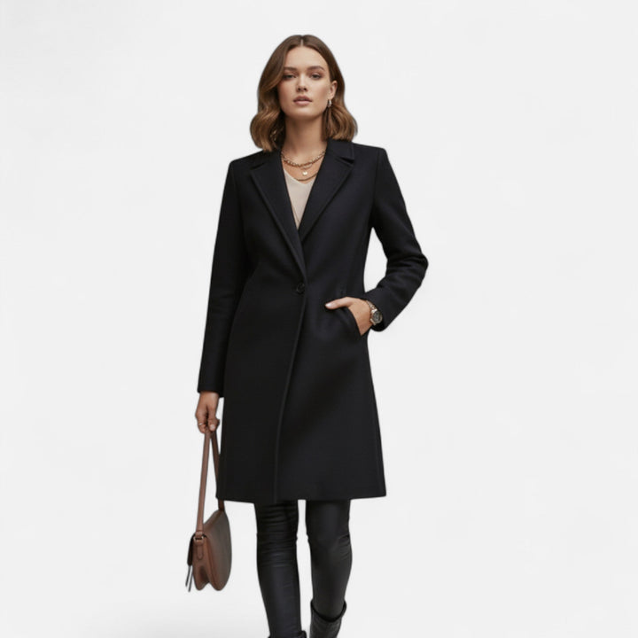 Joneex | Women’s Winter Overcoat – Lapel Collar Elegance