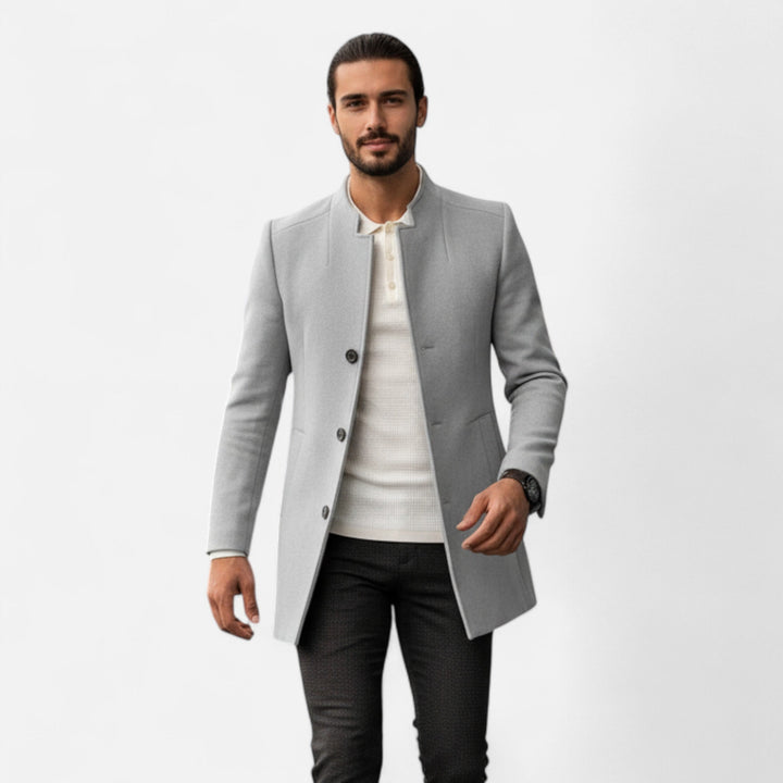 Joneex | Men’s Tailored Coat – Classic Solid Comfort
