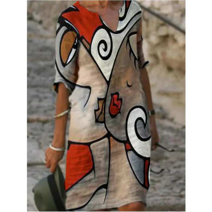 Nissa | Summer Dress with Graphic Print for Women | Mini