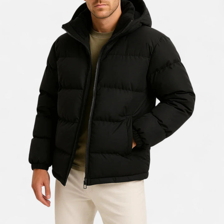 Joneex | Men’s Puffer Jacket – Lightweight Hooded Insulated Elegance