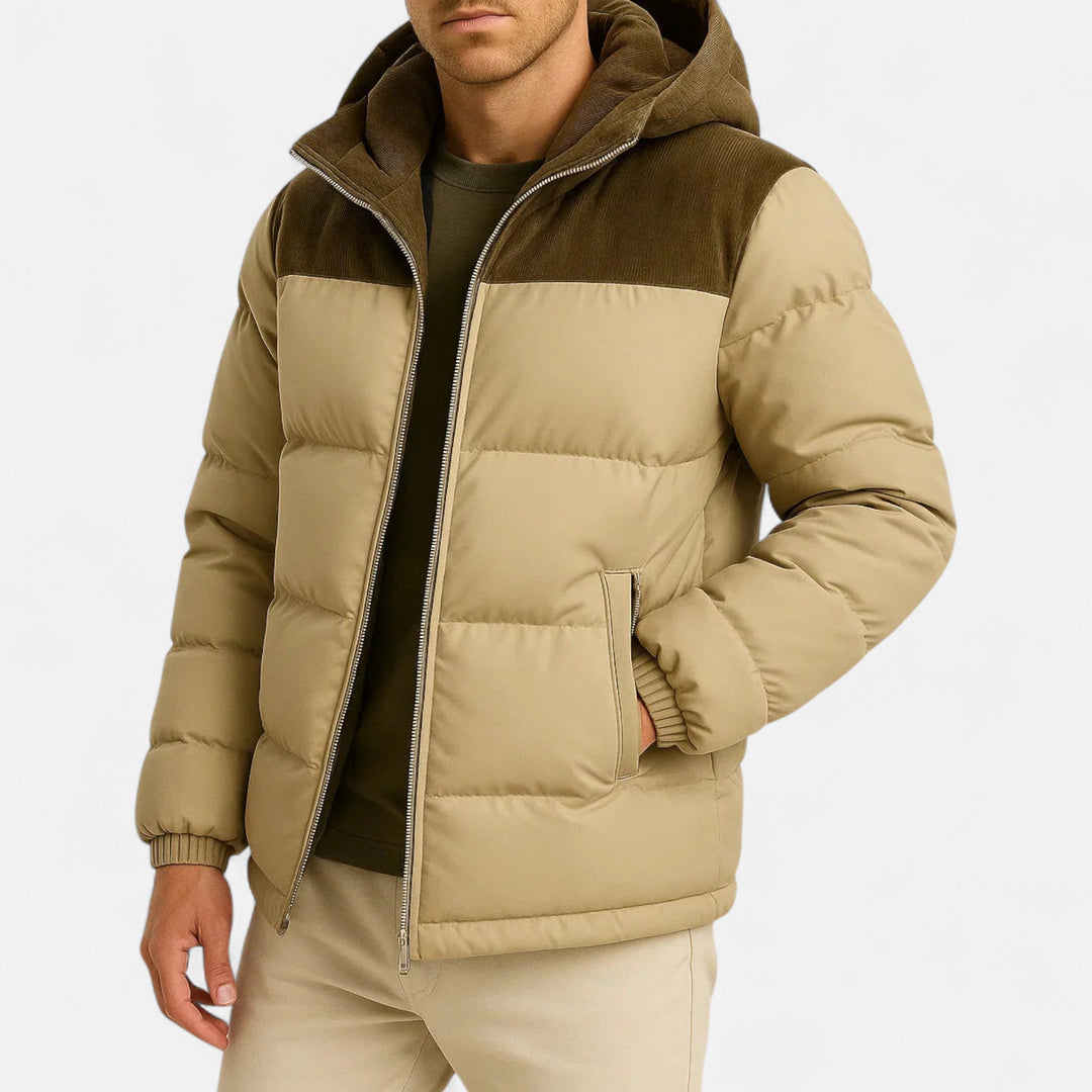 Joneex | Men’s Puffer Jacket – Lightweight Hooded Insulated Elegance