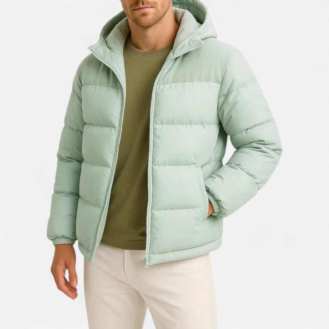 Joneex | Men’s Puffer Jacket – Lightweight Hooded Insulated Elegance