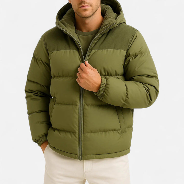 Joneex | Men’s Puffer Jacket – Lightweight Hooded Insulated Elegance