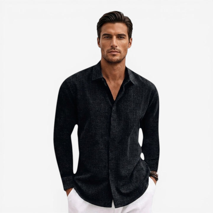 Men's Linen Shirt for Summer Breathable Classic Fit