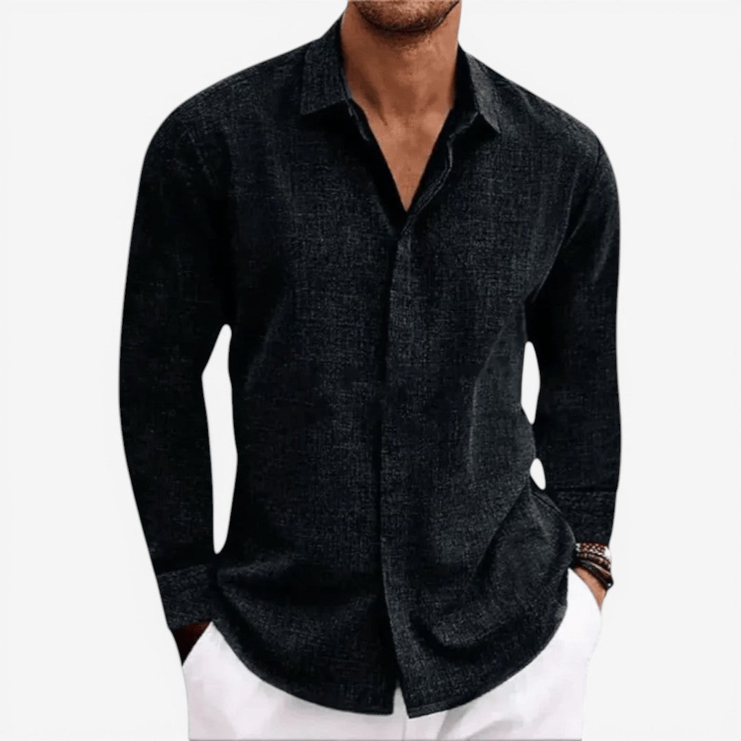 Men's Linen Shirt for Summer Breathable Classic Fit