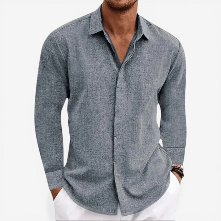 Men's Linen Shirt for Summer Breathable Classic Fit