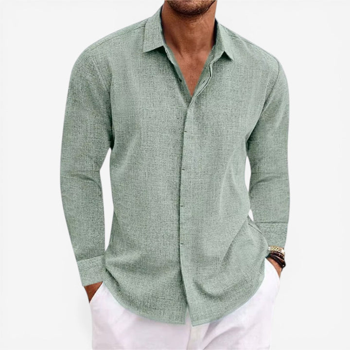 Men's Linen Shirt for Summer Breathable Classic Fit