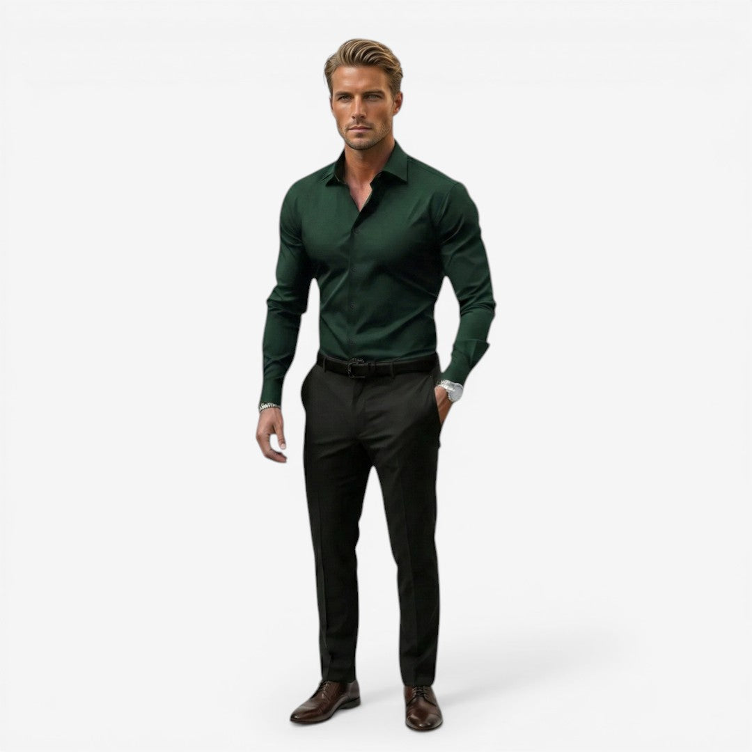 Joneex | Men’s Long Sleeve Formal Shirt Cotton Slim Fit Office Wear