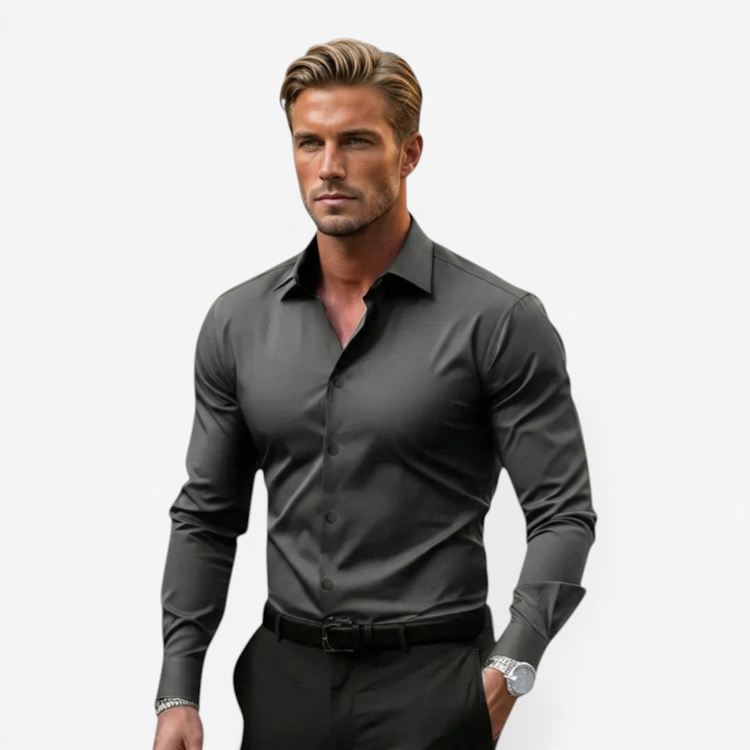 Joneex | Men’s Long Sleeve Formal Shirt Cotton Slim Fit Office Wear