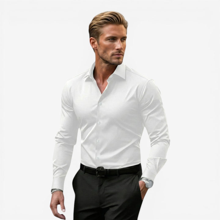 Joneex | Men’s Long Sleeve Formal Shirt Cotton Slim Fit Office Wear