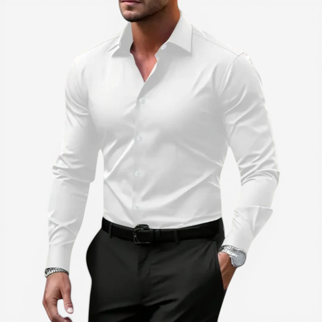 Joneex | Men’s Long Sleeve Formal Shirt Cotton Slim Fit Office Wear