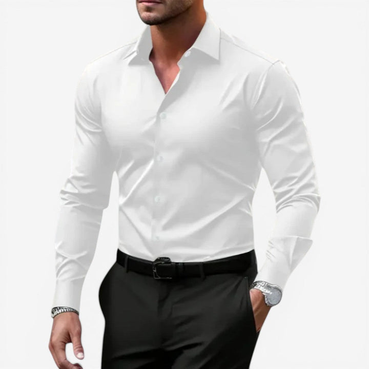 Joneex | Men’s Long Sleeve Formal Shirt Cotton Slim Fit Office Wear