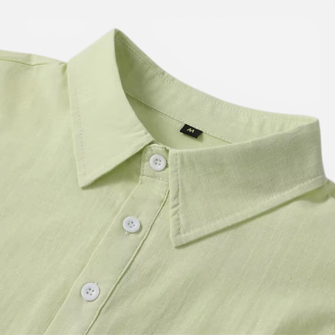 Men’s Long Sleeve Summer Shirt Linen Blend Cool Comfortable