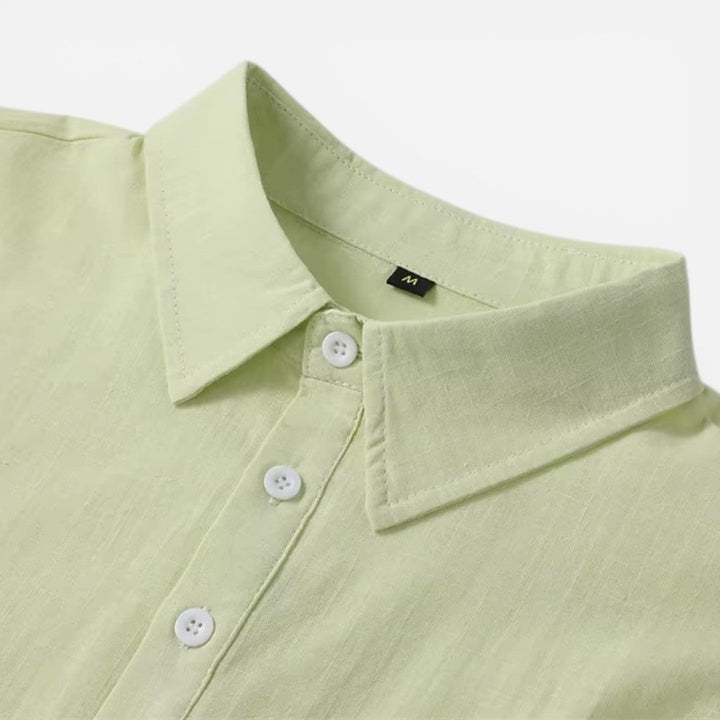 Men’s Long Sleeve Summer Shirt Linen Blend Cool Comfortable