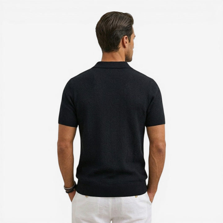 Men’s Short Sleeve Knit Polo Shirt Lightweight Summer Casual