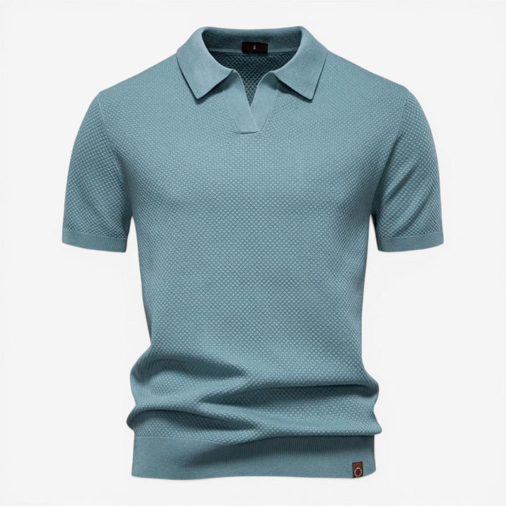 Men’s Short Sleeve Knit Polo Shirt Lightweight Summer Casual