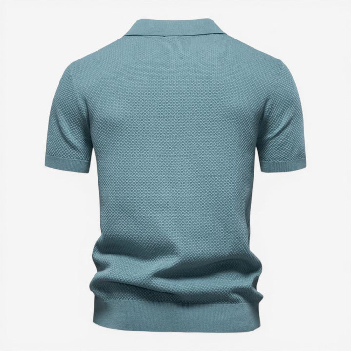 Men’s Short Sleeve Knit Polo Shirt Lightweight Summer Casual