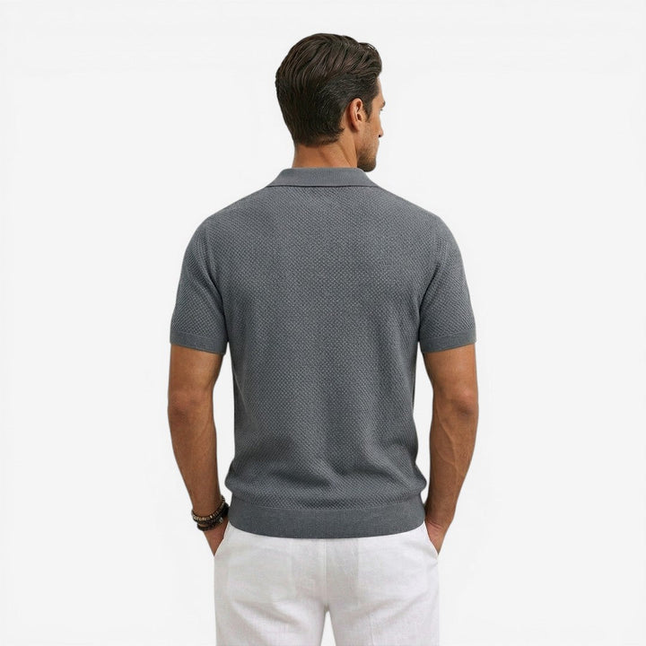 Men’s Short Sleeve Knit Polo Shirt Lightweight Summer Casual