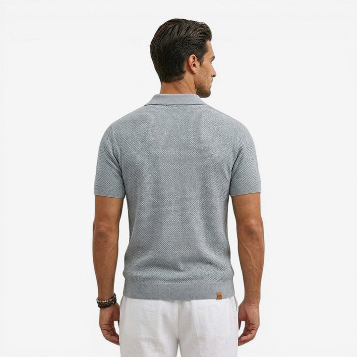 Men’s Short Sleeve Knit Polo Shirt Lightweight Summer Casual