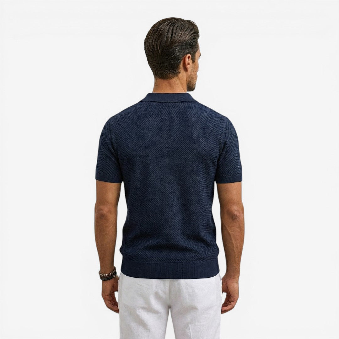 Men’s Short Sleeve Knit Polo Shirt Lightweight Summer Casual