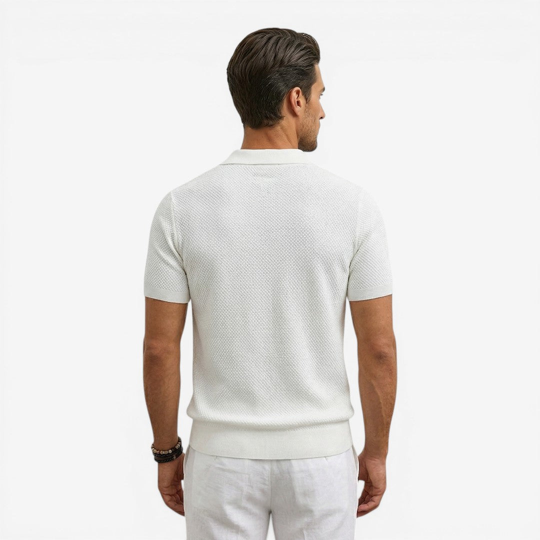 Men’s Short Sleeve Knit Polo Shirt Lightweight Summer Casual