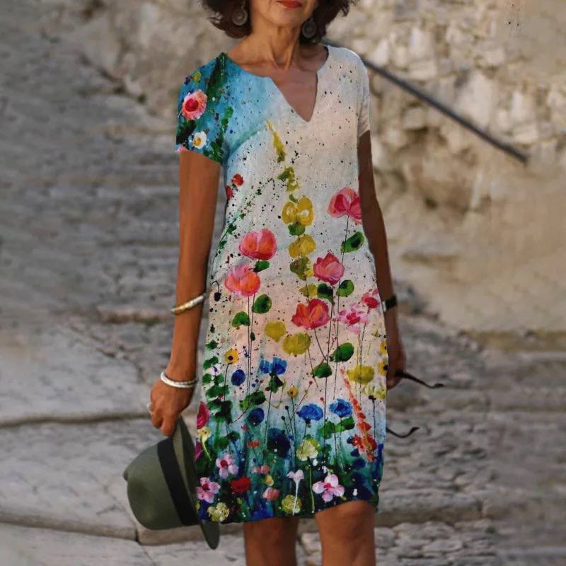 Judie | Short-sleeved Floral Summer Dress for Women | Mini