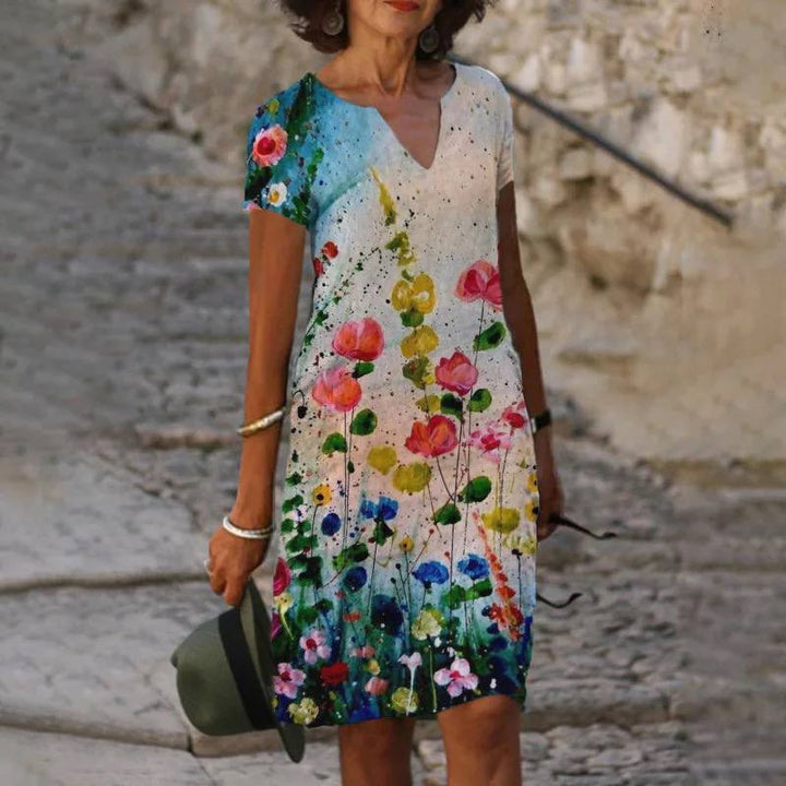 Judie | Short-sleeved Floral Summer Dress for Women | Mini