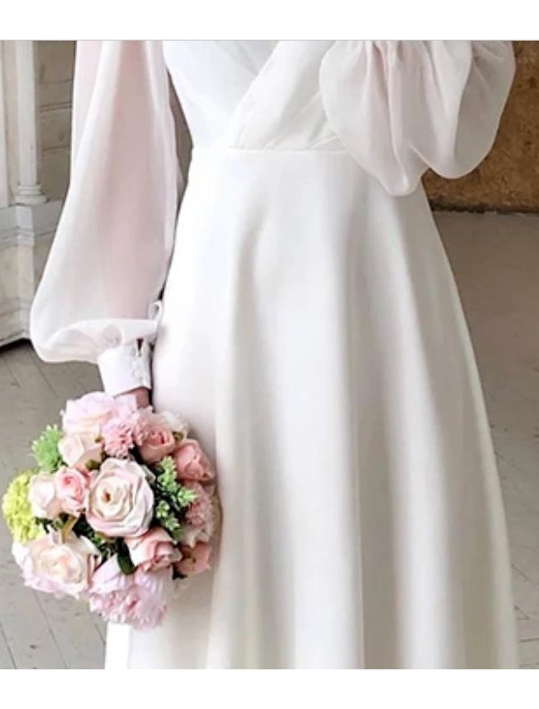 Selene | Women's Classic Long Sleeve Flowing Wedding Dress | Maxi