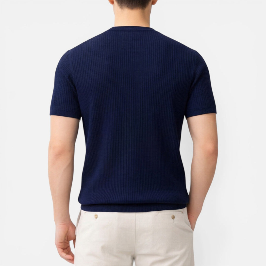 RL™ Men’s Ribbed Knit T Shirt Slim Fit Lightweight Summer Tee
