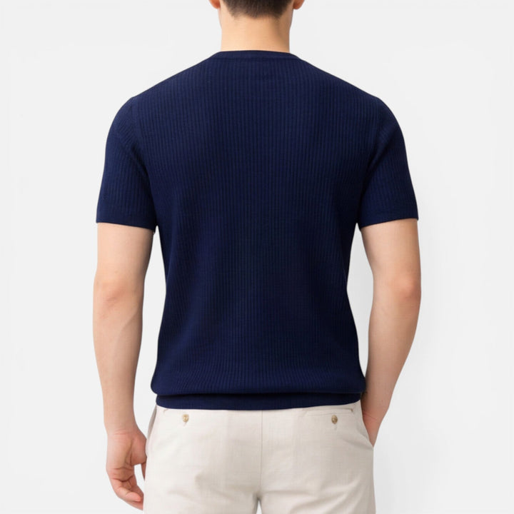 RL™ Men’s Ribbed Knit T Shirt Slim Fit Lightweight Summer Tee